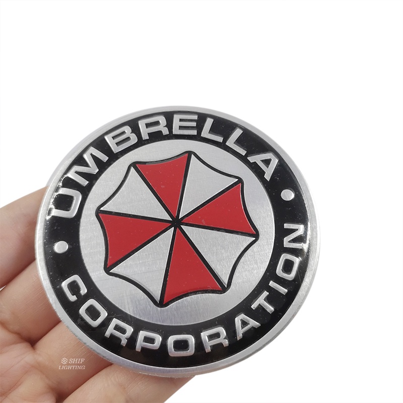 1pc Stiker Emblem Logo Umbrella CORPORATION Bahan Aluminum Untuk Dekorasi Mobil