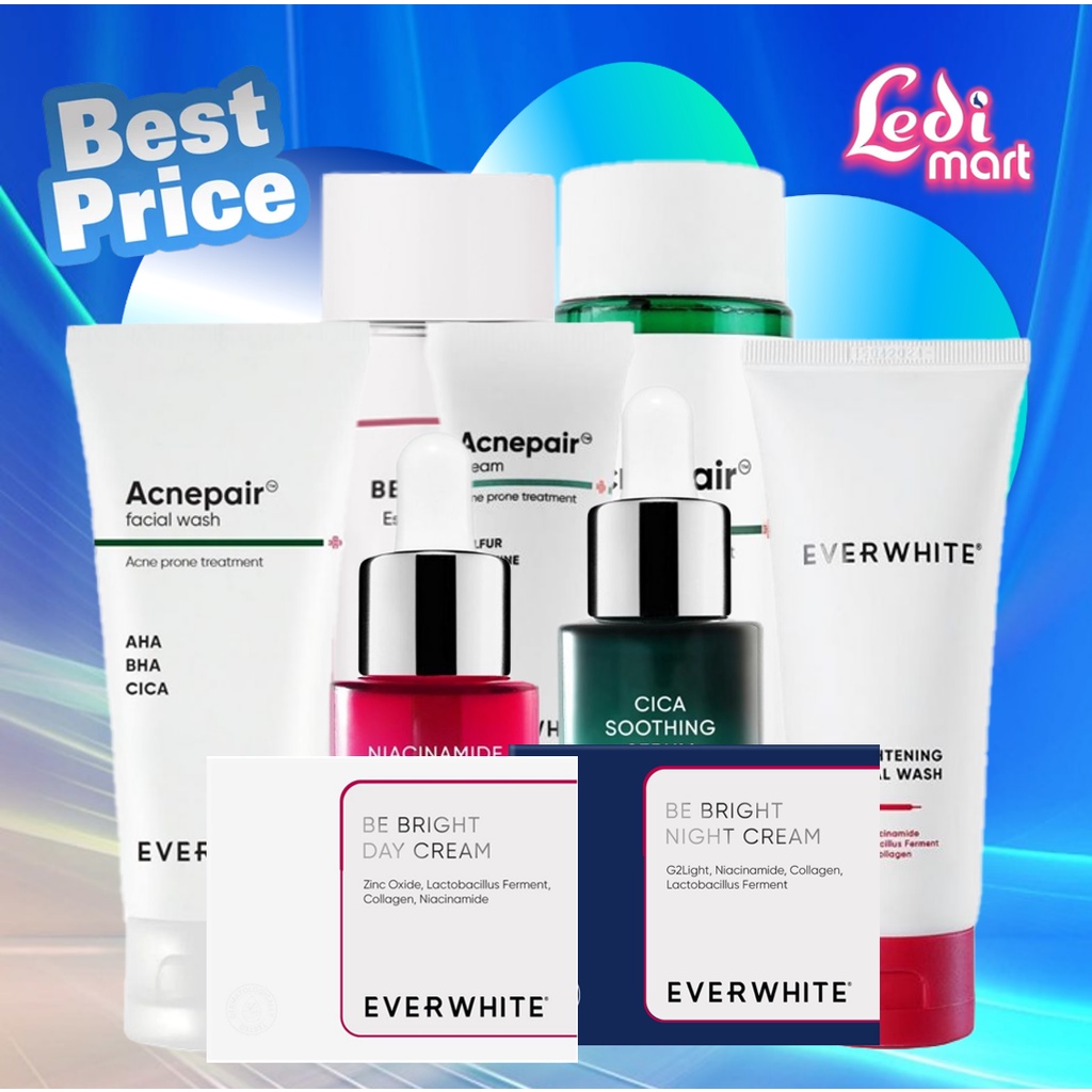 ORIGINAL EVERWHITE  Niacinamide Brightening Serum 20 ml / Acne Prone Redness Wrinkless  Solution / Serum Wajah / Face Serum / LEDI MART