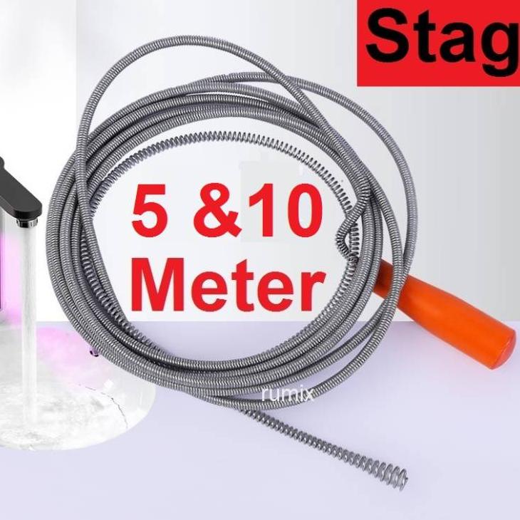 PIPE CLEANER STAG PEMBERSIH SALURAN PIPA MAMPET SUMBAT TERSUMBAT DRAIN PIPE CLEANER MANUAL 5 METER 1