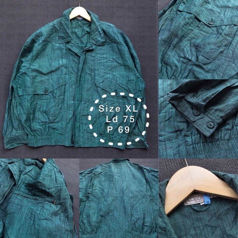 Jaket Thrift Vintage WHICHONE Sudah Cuci Langsung pakai 90s thriftshop bandung thrifting parasut tebal katun thrift shop outer luaran ootd hoodie sweater Harrington-WOS1027