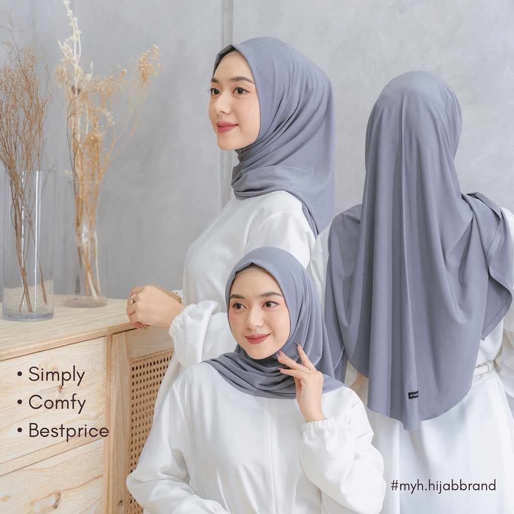 Hijab segitiga instan jersey jilbab segita instan jesey Hijab malay segitiga premium Non pad non ped