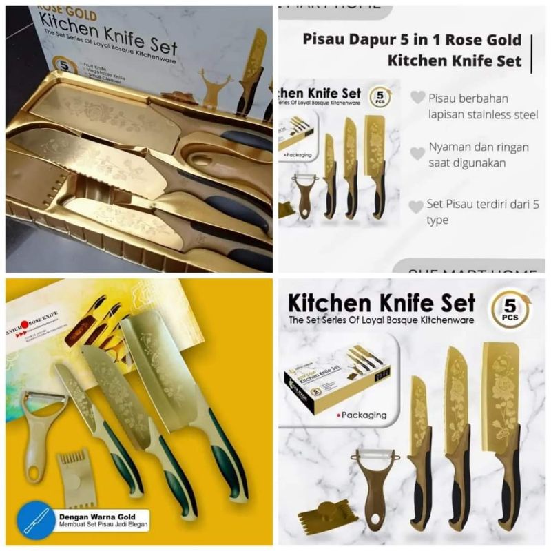 Set Pisau Gold