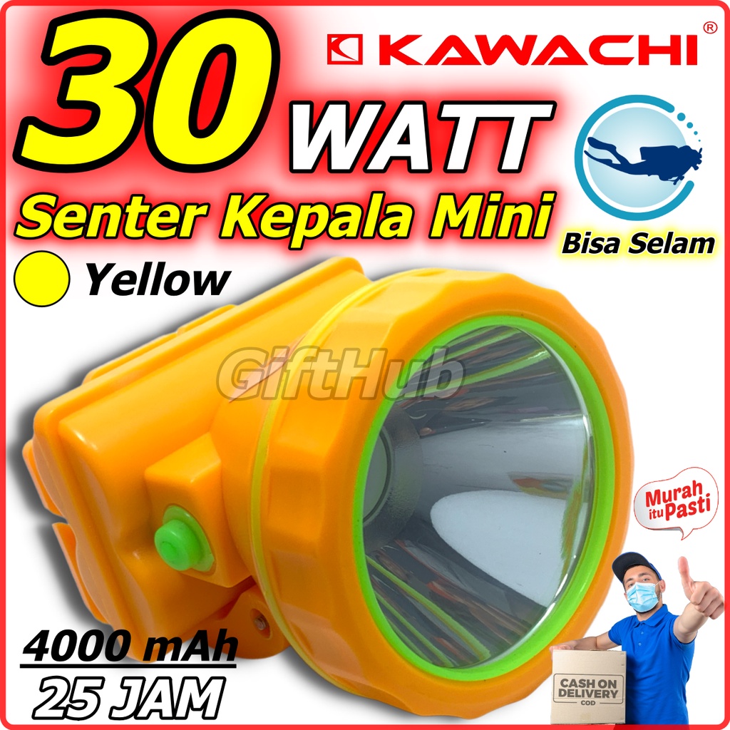 Kawachi Senter Kepala Mini 30watt LY-230M Original LED Super Terang WaterProof 30W 30 Watt CREE LED 