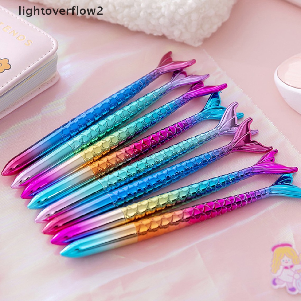 (lightoverflow2) Pulpen Gel 0.5mm Tinta Hitam Dengan Hiasan Ekor Mermaid Untuk Anak-Anak