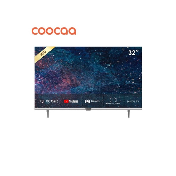 Coocaa 32S3U 32 inch OS Coolita 2.0 - Smart tv - FHD  - 60 Hz - Soft panel - Youtube/Casting/Browser - USB/HDMI/LAN/WIFI Garansi Resmi