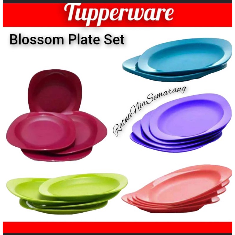 Tupperware Piring makan Kristal Blossom Crystal Plate, Peach Classy Plate, piring Fushia Raya Plate