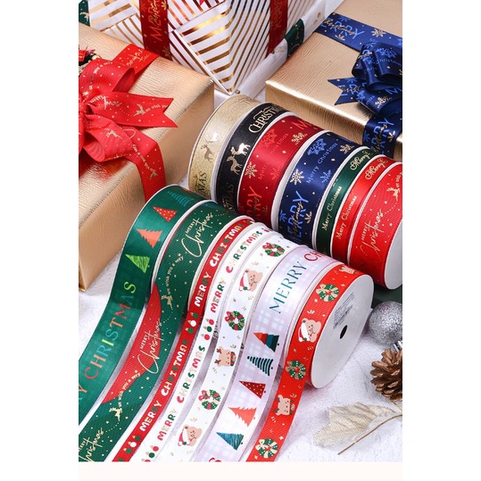 

NEW ARRIVAL !!! CHRISTMAS RIBBON SATIN GROSSGRAIN | PITA NATAL ECER PER YARD