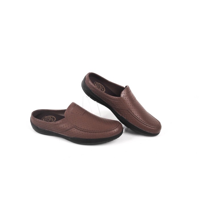 Sepatu Slip On Karet Pria ABK 553 Coklat Tua