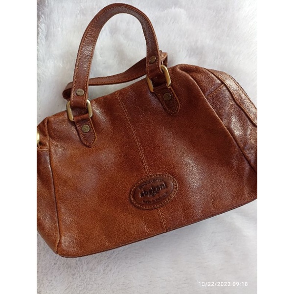(preloved) Tas kulit asli abekani wh-021 havana kulo