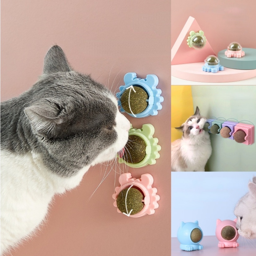 Contail Crab Toy Mainan Cakaran Kucing Bola Aroma Catnip Cat Scratcher Rotating Ball Tempel Dinding