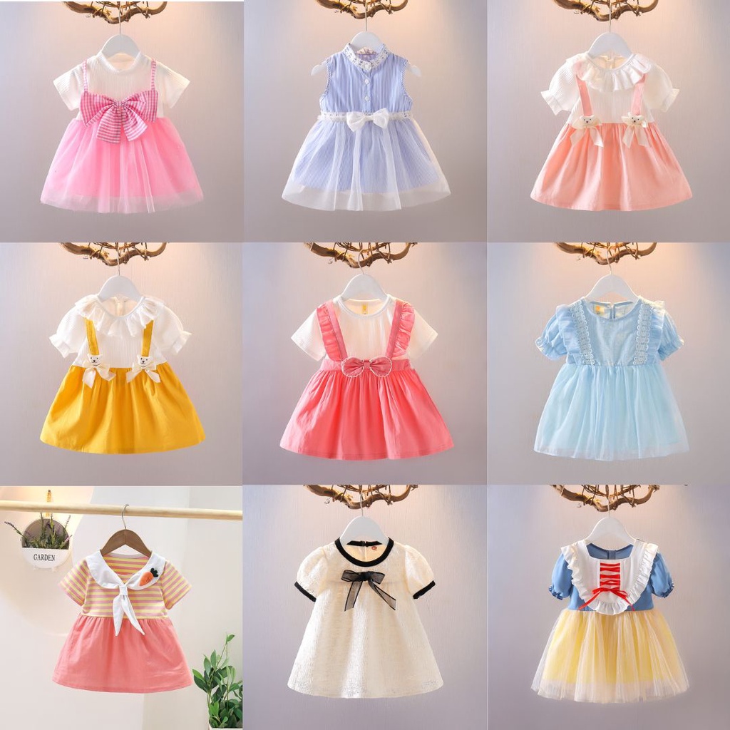 Dress Party Baju Gaun Pesta Baby Import Bayi Usia 0-12 Bulan Impor Lillegifts