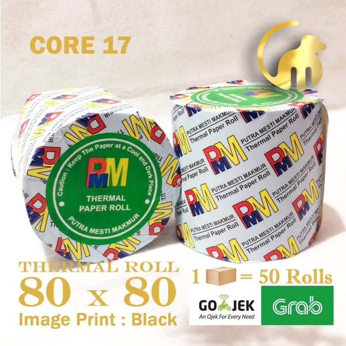 

Kertas Thermal [1 Dus] Thermal Paper Roll Pmm 80 X 80 Black - Kertas Termal Struk