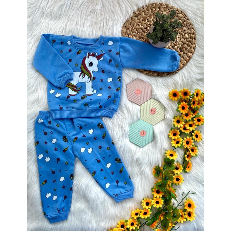 SWEATER bayi lucu murah motif UNICORN setelan 3-18 bulan