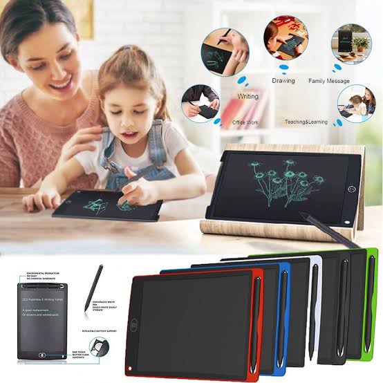 Drawing Writing Tablet 8.5 inch 10 inch 12 inch Colour Warna Rainbow Papan Tulis Anak Digital Warna LED with PEN Edukasi Anak