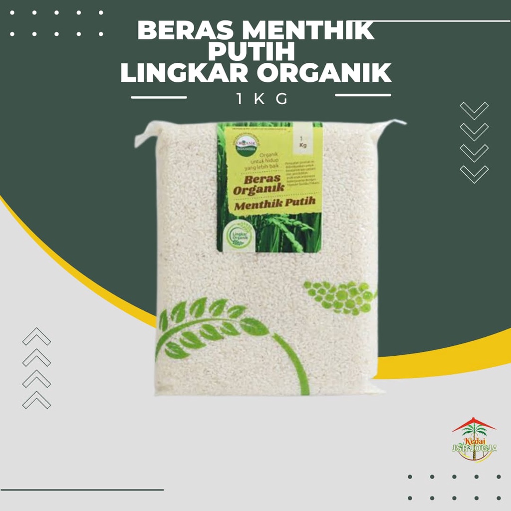 Beras Mentik Susu - Beras Menthik Putih - Beras Lingkar Organik - Beras MPASI | Kemasan Vakum 1 Kg