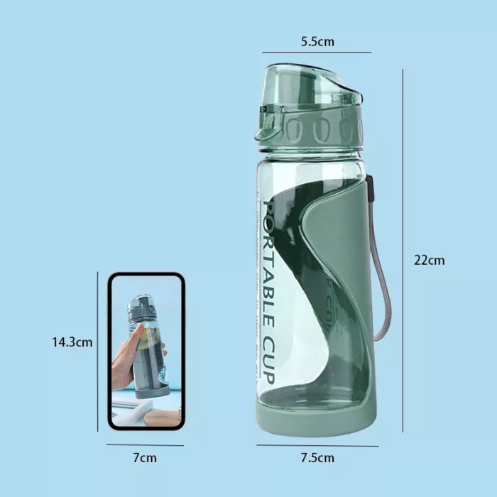 Botol Minum Olahraga 570ml Portable Bottle Lengkap Dengan Tali