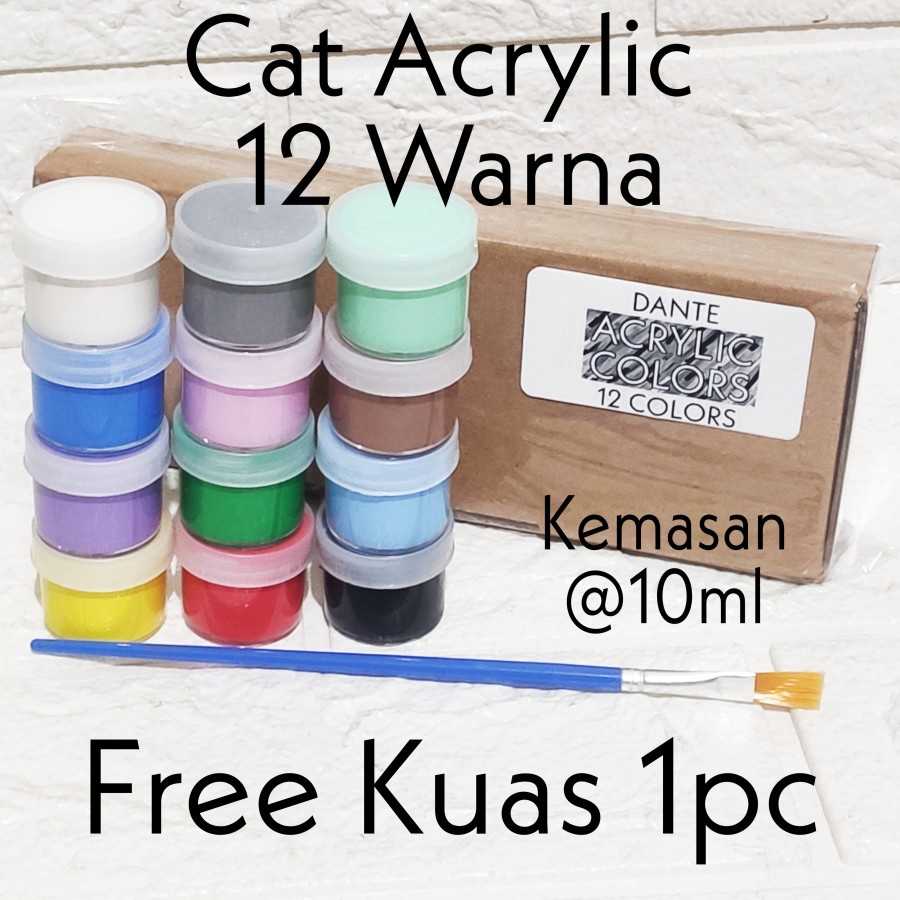 

Cat Acrylic 12 Warna Dante Set