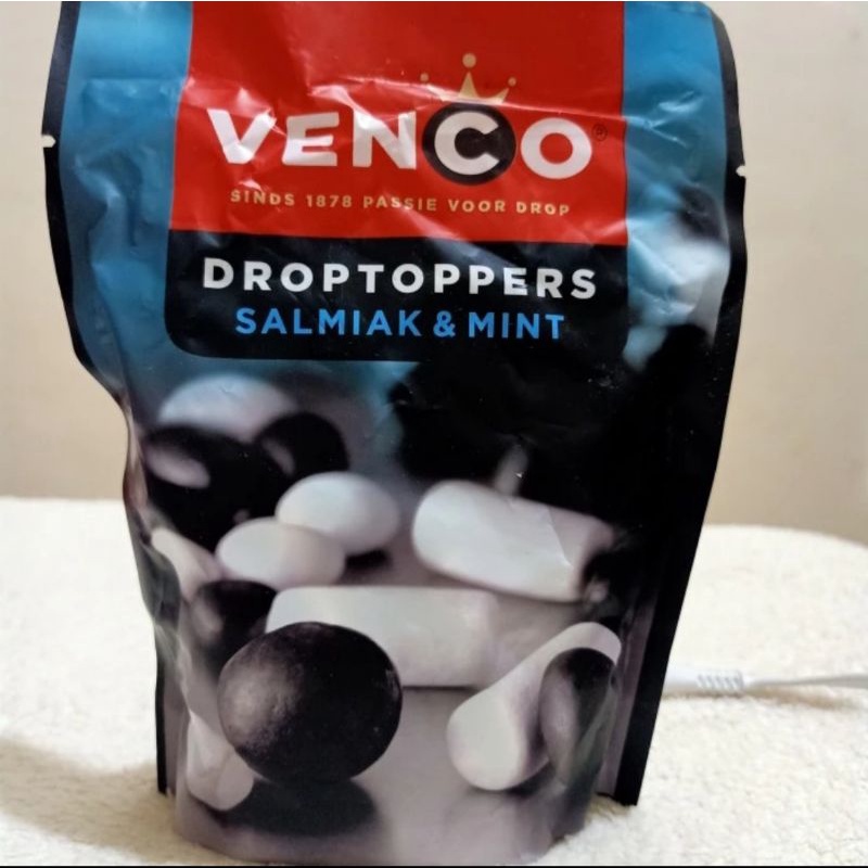 

Venco Droptoppers Salmiak & Mint / permen Venco