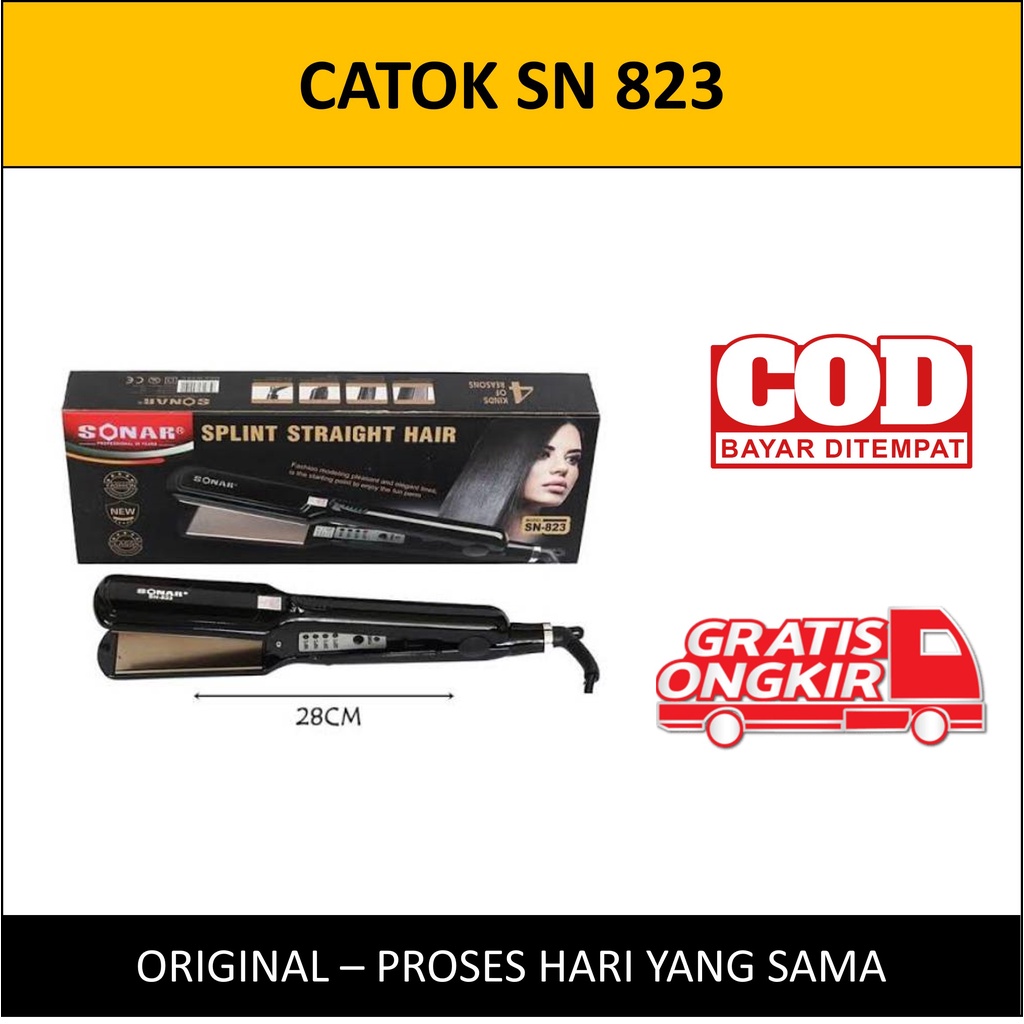 Catokan Catok Rambut Sonar SN 823 SN823 SN-823 Alat Pelurus Rambut Splint Straight Hair Plat Lurus Salon