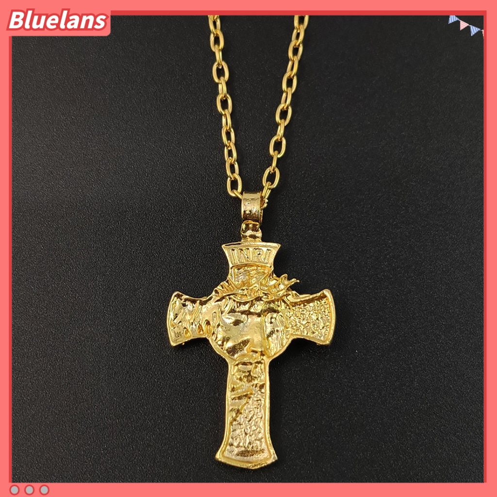 Bluelans Crown of Thorns Jesus Cross Pendant Necklace Unisex Chain Jewelry Accessory Gift