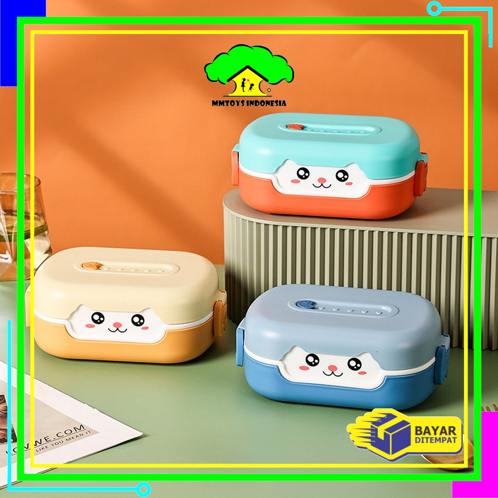 MI-C714 Kotak Bento Lunch Box Karakter Kartun / Kotak Makan Siang Anak Set BPA FREE Tempat Bekal Anti Tumpah