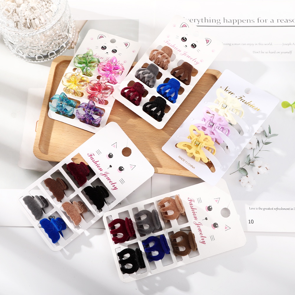 6pcs / Set Jepit Rambut Mini Simple Gaya Korea Untuk Wanita