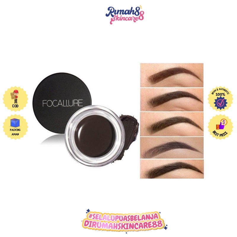 FOCALLURE Waterproof Eyebrow Cream Gel With Brush Sikat Pensil Alis Cream