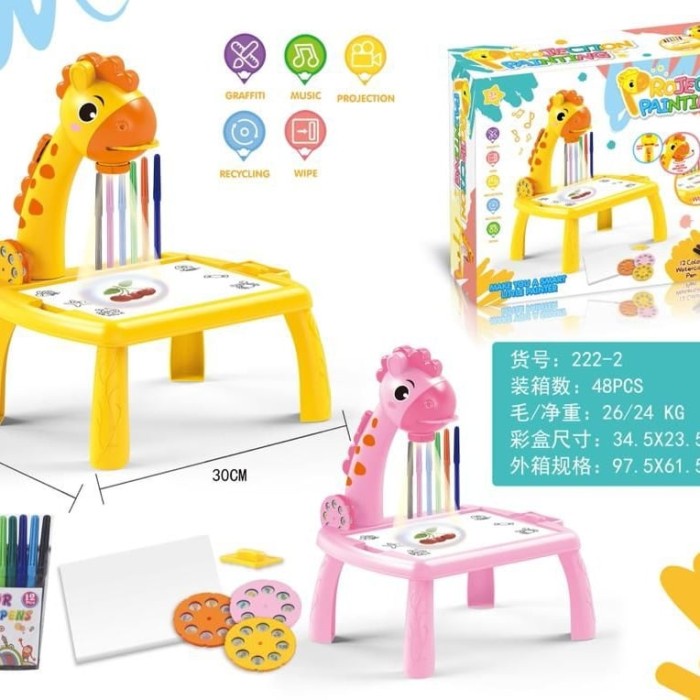 

Wow Mainan Edukatisi Anak Meja Menggambar Proyektor Painting Bagus