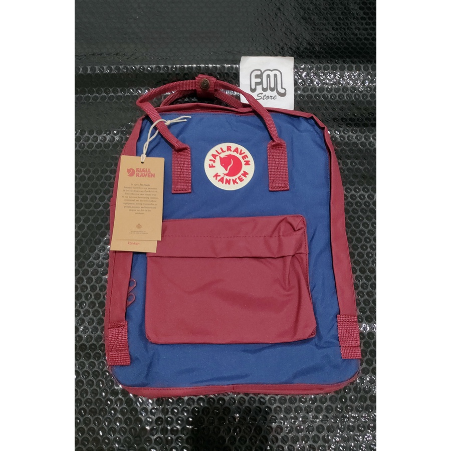 SALE Tas Ransel Kan Ken MEDIUM Polos Simple / Backpack Sekolah Wanita (READY GOSEND)-navy ox red 2