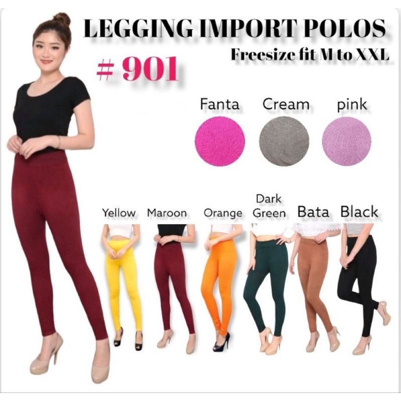 Legging polos dewasa import / legging high waist / legging import