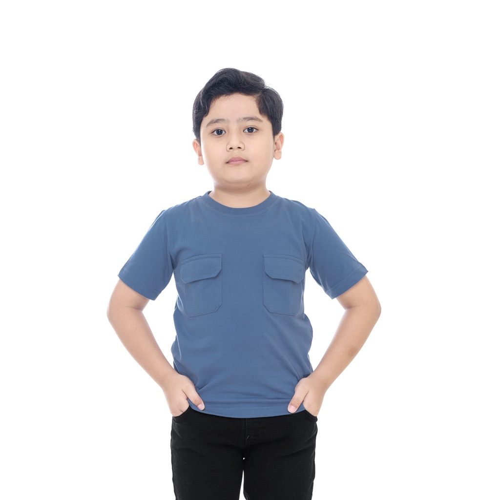 KAOS ANAK COWOK / BAJU ANAK LAKI LAKI / PAKAIAN ANAK COWOK POLOS SAKU DUA BRAND SUPERKSIDCLOTH 1 - 11 TAHUN