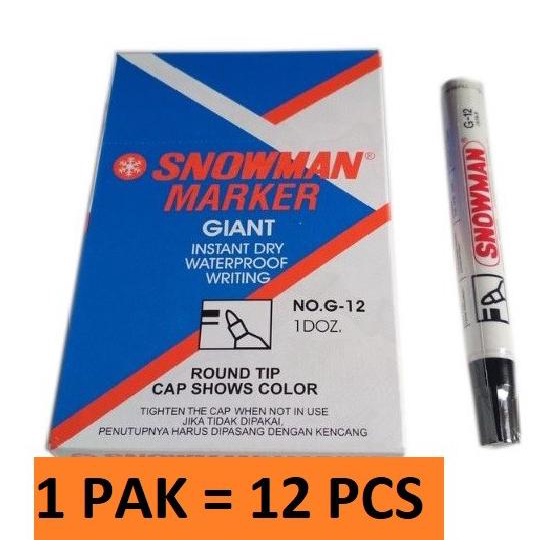 

[COD] (12pc) SPIDOL PERMANEN SNOWMAN MARKER G 12 / SEPIDOL PERMANENT AG 12 BOOM SALE Kode 1370