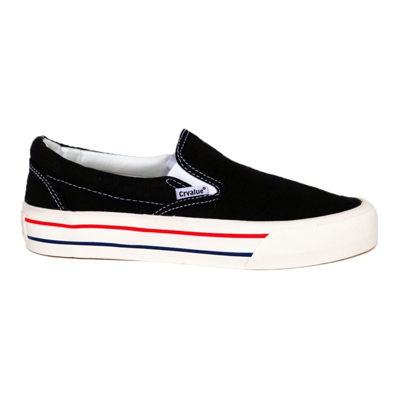 Sepatu Slip On CorvalueFootwear Doncaster Bw Redblue