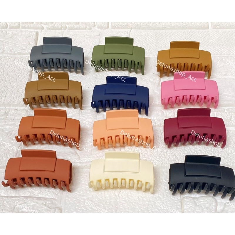 Delunashop_Acc Jepit Rambut Kotak Garis Doff bangkok Matte Jepita jedai ala korea Remaja dan Dewasa
