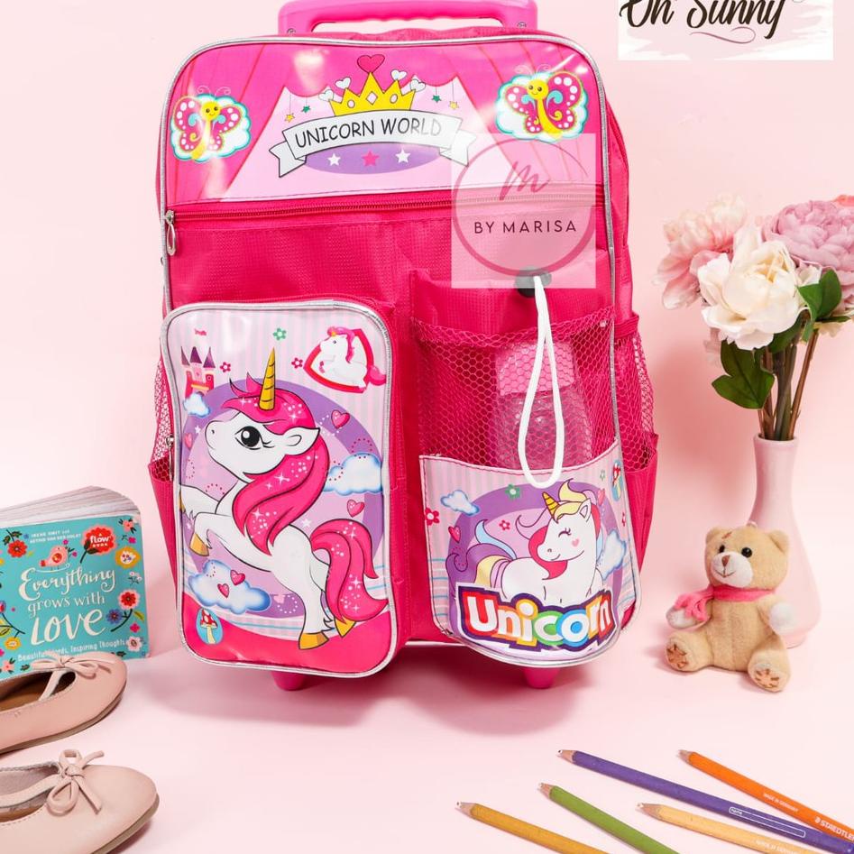 [BONUS JAM]Tas Anak Ransel SD tas RODA tas Trolly Anak Perempuan Bt21tas dorong tas troli anak Bt21 