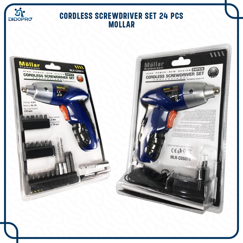 CORDLESS SCREWDRIVER / MESIN BOR OBENG / MESIN BOR PORTABLE MOLLAR