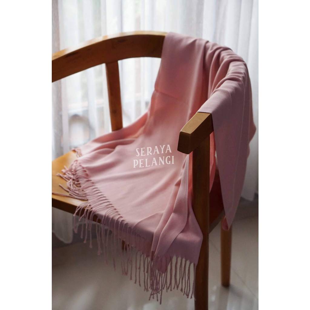 Pashmina Cashmere PREMIUM Polos | Selendang | Scarf | Syal | Shawl | Wraps | Pasmina Kashmir | Souvenir | Hadiah Ulang Tahun | Birthday Gift | Aksesoris Fashion Wanita | Import Quality | Grosir Murah