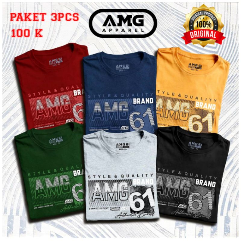 Kaos AMG 100ribu Dapat 3pcs Kaos distro pria dewasa / Kaos pria keren / kaos distro pria keren / kao