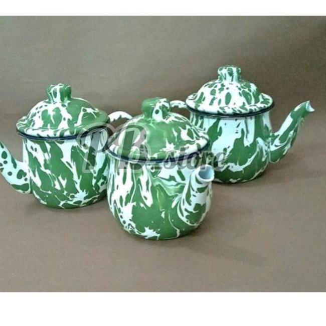 Teko Lurik Jadoel Jadul Tempo Jaman Dulu Enamel Belang Tentara Hijau Super Promo`