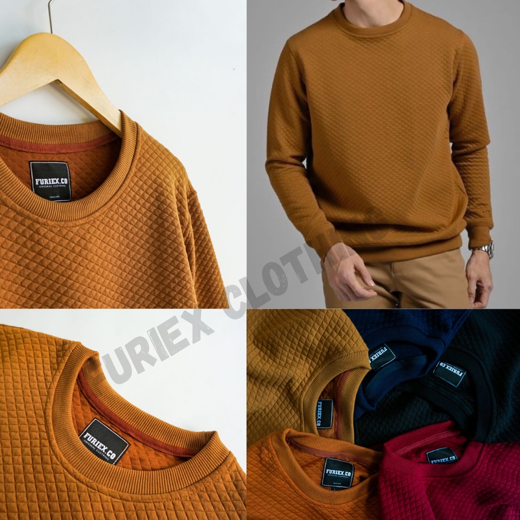 sweater basic polos knitt crewneck pria wanita