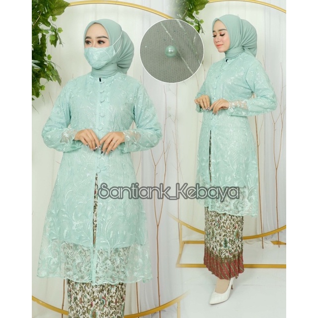 Setelan Kebaya Tunik Rok Batik Wisuda Modern Wanita Dress Kondangan Terbaru Outfit Pesta Kebaya Model Kancing