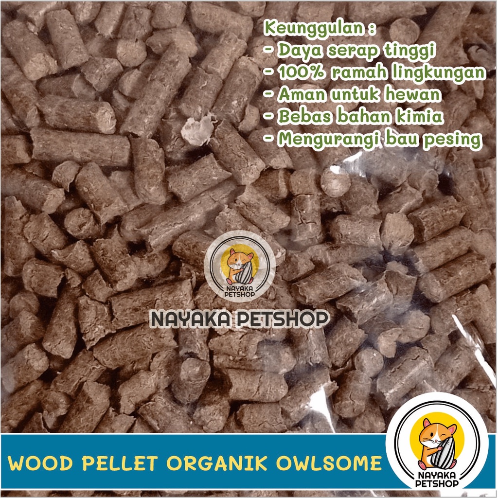 Wood Pellet Kucing 1 Karung 20 Kg Pelet Kayu Hamster Owlsome Organic Pet Litter Alas Kandang Cat Organik Pengganti Pasir Zeolit Gumpal Wangi Pup Kencing Kotoran Hewan