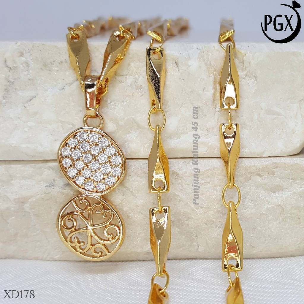 PGX Kalung Wanita Xuping Aksesoris Fashion Perhiasan Lapis Emas XD178