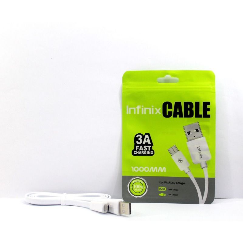 kabel data infinix original packing import micro &amp; type C 3a fast charging