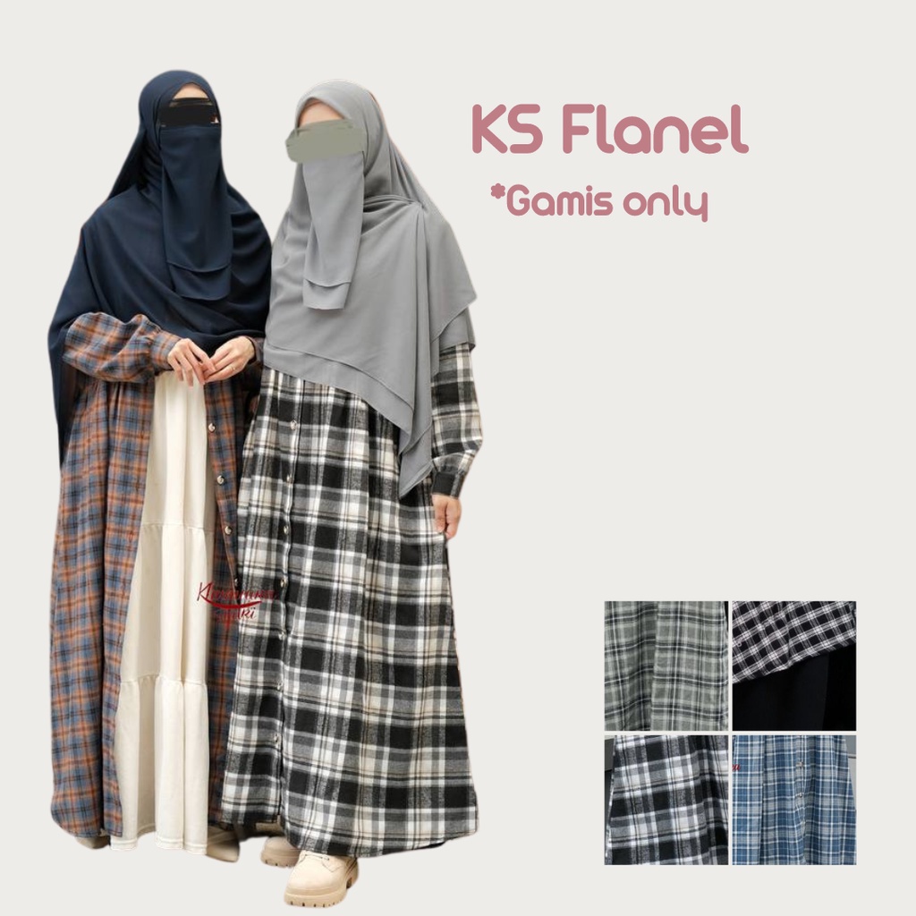 GAMIS OUTER KS FLANEL BY KHUMAIRA SYARI