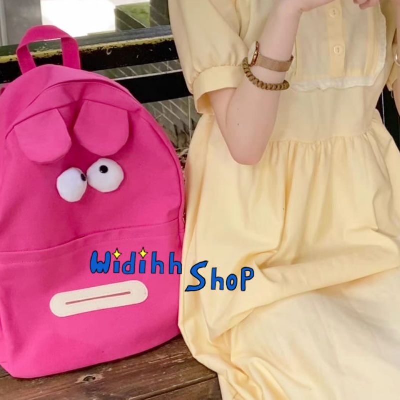 [FREE CUTE PIN] Tas Ransel Motif Mata Lucu / Tas Sekolah anak / Tas Ransel Import / Tas sekolah perempuan / Tas Sekolah Lucu / Tas Ransel Pink