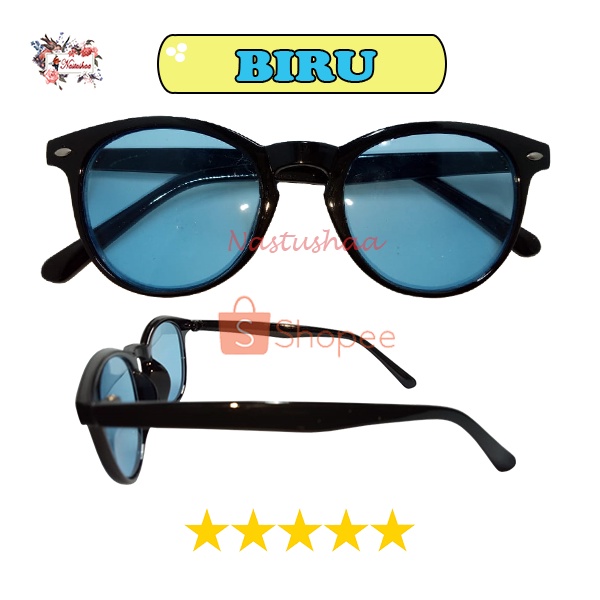 Kacamata Hitam Wanita/Pria Sunglasses Korean Fashion Candy Color Kaca Mata Vincent Bingkai Hitam Oval Lensa Anti UV NOCASE