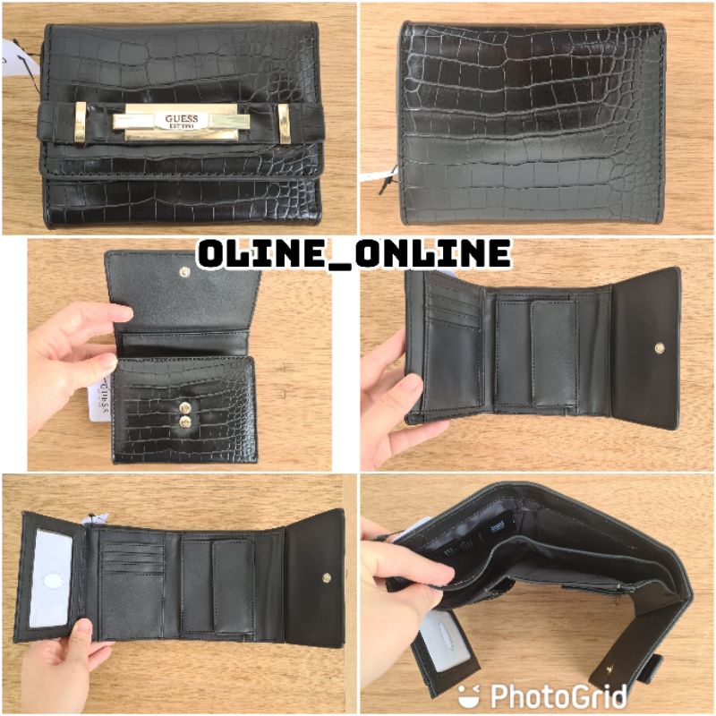 dompet bea lipat tiga trifold wallet gb small size roomy wallet wanita women fashion terbaru gold black emboss grey pink beige grey light grey croco gs flower 4g