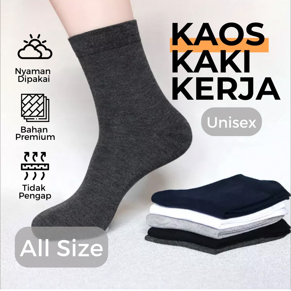 Kaos Kaki Polos Unisex Kerja All Size Warna Diatas Mata Kaki