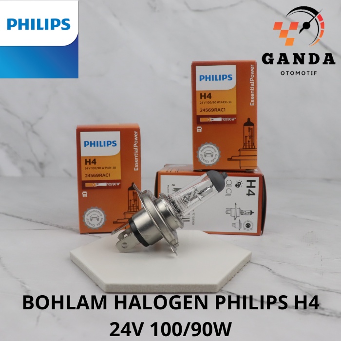BOHLAM LAMPU HALOGEN PHILIPS H4 24V 100/90W LAMPU MOBIL ORIGINAL
